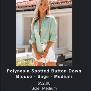 Vici - Polynesia Spotted Button Down
Blouse - Sage - Medium